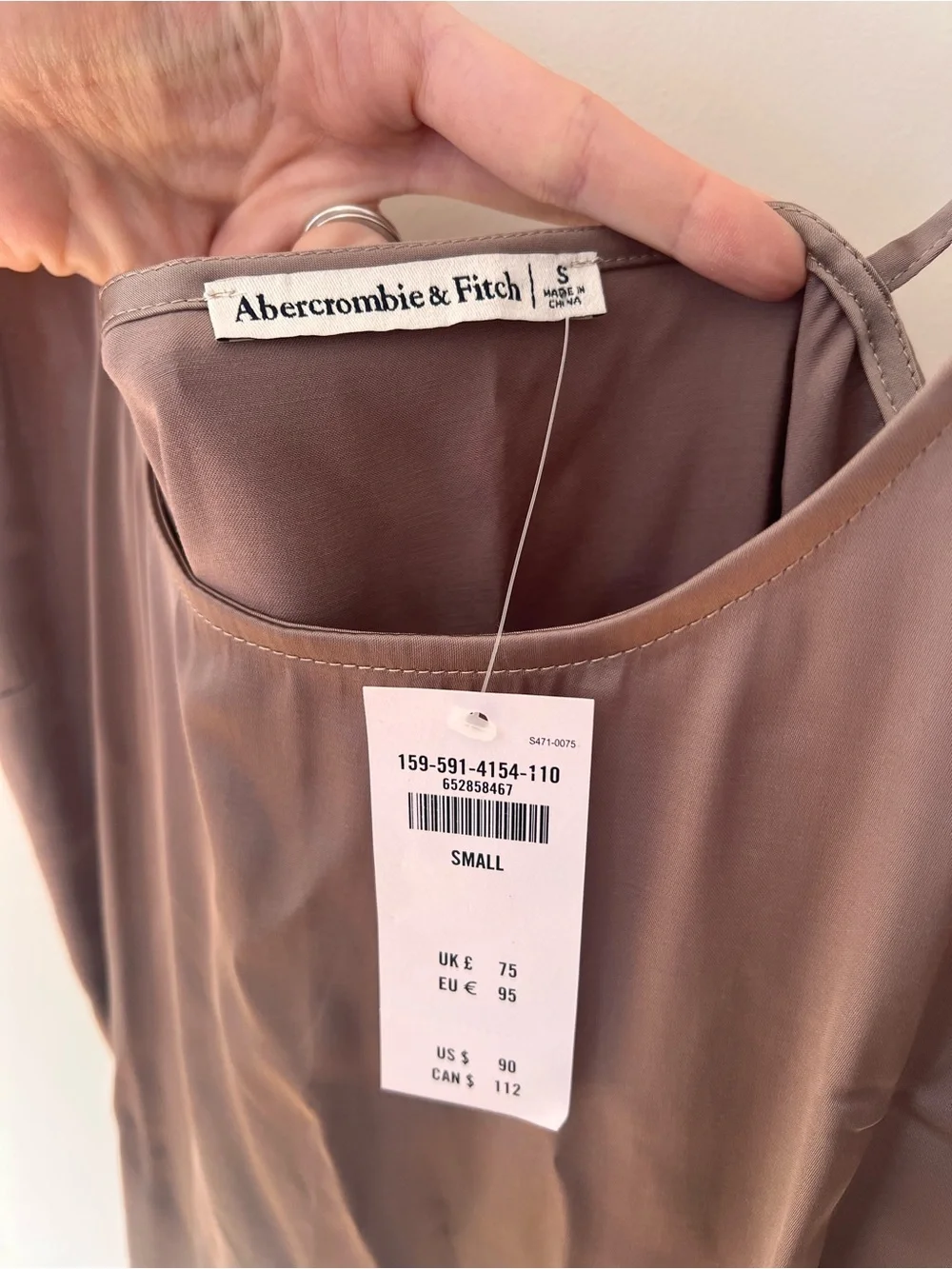 Abercrombie & Fitch Taupe Maxi Slip Dress